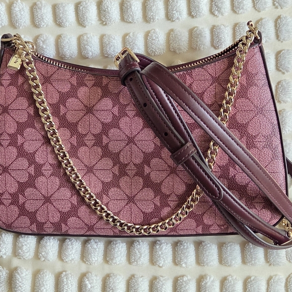 Kate Spade Rose Patterned Shoulder Bag with Gold Chain NWOT - Picture 3 of 3